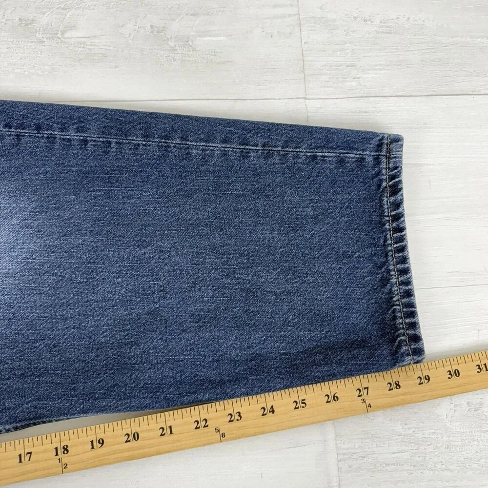 Banana Republic High Rise Rigid Bow Jeans 31 Blue‎ Horseshoe Barrel Leg NO BELT - Picture 15 of 16